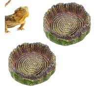 Rosqmor 2 Pièces De Bol à Eau pour Gecko, Bol à Eau pour Petites Iguanes, Crabe Hermaphrodite, Accessoires De Terrarium pour Reptiles, Bols à Eau pour Iguanes, Lézards, Geckos Léopards