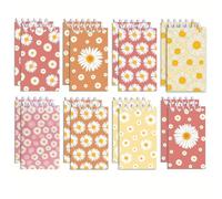 Rosqmor 8 Pièces Carnet De Notes Petit Spirale, Marguerite Mini Bloc Note, Poche Notebook Portable Carnet Voyage, Coloré Cahier To Do List pour L'école, Le Bureau, Les Voyages, 12.7x7.5cm
