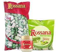 Rossana Tris Pack - 1 x sachet de bonbons à pistache 1 kg + 1 x sachet de bonbons 135 g + 1 x pot de crème à tartiner 200 g