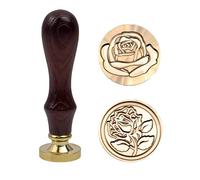 Rosse - Lot de 2 tampons de cire ronds amovibles avec 1 poignée en bois - Pour mariage, cartes d'invitation, décoration de cadeau - Cuivré