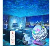 ROSSETTA Projecteur Galaxy Star Light - Haut-parleur Bluetooth et machine à bruit blanc pour chambre à coucher, veilleuse pour enfants avec télécommande et fonction minuterie - Pour adultes et enfants