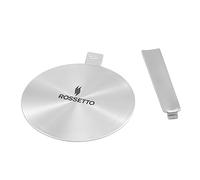 ROSSETTO Adaptateur Induction Disque Plaque Relais Diffusion de Chaleur en Acier Inoxydable avec Poignée Inox Détachable pour Moka Cafetières (24cm)