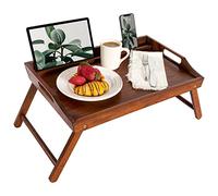 ROSSIE HOME Bamboo Bed Tray, Lap Desk with Phone Holder - Fits up to 17.3 inch Laptops and Most Tablets - Java - Style No. 78112