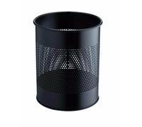 Rossignol Atlanta Corbeille à papier métal ajourée 15 litres Noir