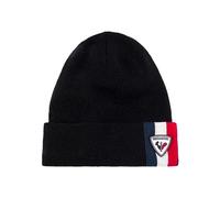Rossignol - Bonnet Luka pour Homme - Bonnet à Pompon Chaud pour l'hiver, Bonnet à Pompon Doux, Logo du Coq et Rayures tricolores, Gris chiné, Taille Unique