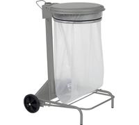 Poubelle extérieur Rossignol Support de sacs poubelles roulant 50 litres à pédale gris