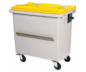 Rossignol Conteneur Korok 4 roues - barre ventrale, Couleur:Gris/Jaune;Capacité:660L