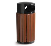 Corbeille extérieure bois et métal - 60 litres - gris - Zeno ROSSIGNOL
