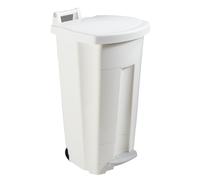 Rossignol Poubelle à pédale Boogy 90L - Corps Blanc - Couvercle Blanc