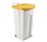 Rossignol Poubelle 90L mobile a pedale, Couleur:Jaune