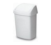 Rossignol Poubelle 91162 Clap – Polyéthylène, couvercle basculant, 18 L Blanc