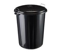 ROSSIGNOL Poubelle de rue avec couvercle. Capacité 55L, Système de verrouillage, Poubelle grande contenance, Idéal pour les déchets extérieurs RONDO