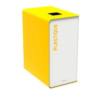 Rossignol Poubelle de tri sélectif Cubatri plastique - 65L - Jaune corps Blanc