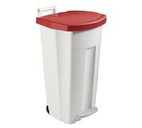 ROSSIGNOL Poubelle mobile à pédale Mobily - 120l - rouge/blanc