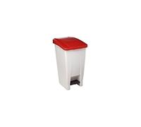 ROSSIGNOL Poubelle mobile en plastique avec pédale 60 L, blanc, 490 x 380 H 700 mm