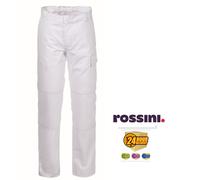 Rossini Pantalon de Travail Sérieux Plus Homme Multisaison Coton Blanc 2XL