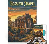 Rosslyn Chapel Puzzle 1000 pièces | 50x75cm Collection d'artistes en décoration intérieure œuvres d'art à offrir à toute la famille