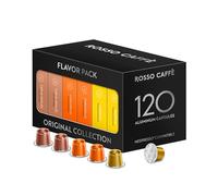 ROSSO CAFFÈ Capsules Nespresso 120 Pièces Café Aromatisé, 3 Variétés Premium Assortiment, Capsules Café compatibles Nespresso, compatible avec Machines Originales