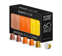 ROSSO CAFFÈ Capsules Nespresso 60 Pièces Café Aromatisé, 3 Variétés Premium Assortiment, Capsules Café compatibles Nespresso, compatible avec Machines Originales