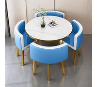 Rossposted on Amazon.com Ensemble table à manger ronde en marbre pour 4 personnes avec chaises, bureau, réception, salon et salon