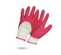 ROSTAING Gants Fushia - Paire de Gants de Protection Multi-Usages en Latex - Protection Idéale pour Les Travaux de Bricolage et de Jardinage en Milieu Humide - Gants de Plantation - Rose et Blanc