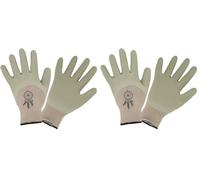 ROSTAING Gant de Jardinage Plantation Rempotage Fibres de Bambou et Latex Beige Boho Taille 07 (Lot de 2)