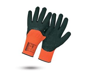 ROSTAING Gants COLDPRO - Paire de gants Chaud de Chantier par Temps Froid - Pour Tous les Travaux abrasifs du BTP et la Construction - Gants de Manutention adapté à la Maçonnerie - Gant Orange et Noir