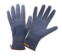 ROSTAING Gants de Jardinage Nitrile Fins Imperméables Solides Résistants Gros Travaux Denim Taille 9