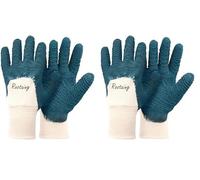 ROSTAING Gants PROTECT - Paire de Gants de Jardinage Mixte Rosiers et Petits Epineux en Latex - Protection Imperméable - Idéale pour la Taille des Epineux - Gants de Protection - Vert Bleu (Lot de 2)