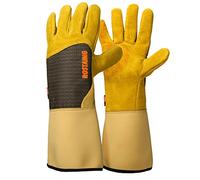 ROSTAING Gants RONCIER - Paire de Gants de Jardinage - Protection Cuir - Gants de Jardinage pour les Épines et Ronces et Gants de Travail, Beige