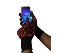 Rostaing MAXGRIP-IT07 Gants Fins Chauds Tactiles Téléphone Jardinage Bricolage Picots Grippant Maxgrip Taille 07, Noir/Orange, 7