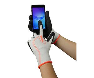 ROSTAING MAXSTRONG.F-IT08 Gant Serie Touch Femme Gros Travaux Résistance à la Coupure, Leash Poignet Fonction Tactile, Noir/blanc, 24 x 12 x 1 cm