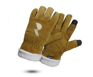 ROSTAING MONTBLANC Gants Chauds Cuir Fourré Tactiles Antifroid Bois