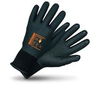 ROSTAING Paire de Gants Nitrile Imperméable Fourrés Jardinage Bricolage | Certifié EN388:4332C&EN511. Picots PVC pour le grip. Doublure chaude - Idéal pour les Travaux en Hiver - Résistance au Froid