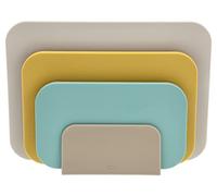Rosti Chaptima Set de 3 Planches à Découper en Plastique - Lavable au Lave-Vaisselle - avec Support de Rangement, Plage