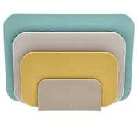 Rosti Chaptima Set de 3 Planches à Découper en Plastique - Lavable au Lave-Vaisselle - avec Support de Rangement, Ocean