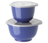 Rosti Margrethe Set de 2 Bols Mélangeurs en Plastique - 2 Couvercles Inclus - Saladiers Hermétiques - 1,5 Litres et 3 Litres, Bleu Electrique