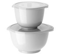 Rosti Margrethe Set de 2 Bols Mélangeurs en Plastique - 2 Couvercles Inclus - Saladiers Hermétiques - 1,5 Litres et 3 Litres, Blanc