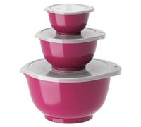 Rosti Margrethe Set de 3 Bols Mélangeurs en Plastique - 3 Couvercles Inclus - Saladiers Hermétiques - Saladiers Hermétiques - 0,25 litre, 0,75 litre et 3 litres, Bettrave
