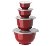 Rosti Margrethe Set de 4 Bols Mélangeurs en Plastique - 4 Couvercles Inclus - Saladiers Hermétiques - Saladiers Hermétiques - 0,25 litre, 0,5 litre, 1,5 litre et 3 litres, Rouge