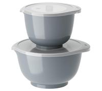 Rosti Margrethe Set de bols, Set de 4 bols à mélanger, avec 2 bols à mélanger et 2 couvercles, en plastique recyclable, 1,5 litres et 3 litres, Dusty Blue