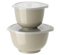 Rosti Margrethe Set de bols, Set de 4 bols avec 2 bols et 2 couvercles, en plastique recyclable, 1,5 litres et 3 litres, Humus