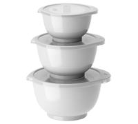 Rosti Margrethe Set de bols, Set de 6 bols à mélanger, 3 bols à mélanger et 3 couvercles, en plastique recyclable, 0,25 litre, 0,5 litre et 0,75 litre, blanc