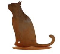 Rostikal Chat patiné 35 cm - Décoration de jardin faite à la main Cadeau pour les amoureux des chats, résistant aux intempéries et durable Figurine de jardin pour l'extérieur - Idéal pour le jardin et