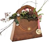 Rostikal Déco Sac pour Cuisiner Beflanzen et Décorer Bac à Plantes en Patine Edelrost - Marron, 21 x 21 cm