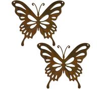 Rostikal Suspension Décorative Fenêtre Papillon Rust Déco pour Jardin Rouille Noble Décoration de Jardin pour Accrocher - Marron, 14 x 12 cm