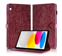 Rostsant Coque iPad 10e génération 10.9" 2022 A2757 Housse en Cuir PU Portefeuille Stand Support Etui Coque Protection Tablette für iPad 10e génération 10.9 Pouces 2022 A575- Rouge