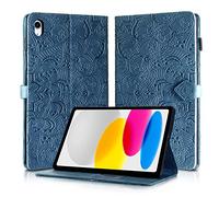 Rostsant Coque iPad 10e génération 10.9" 2022 A2757 Housse en Cuir PU Portefeuille Stand Support Etui Coque Protection Tablette für iPad 10e génération 10.9 Pouces 2022 A575- Bleu