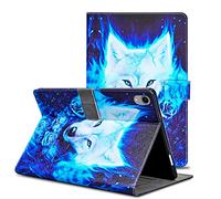 Rostsant Coque iPad Mini 2021 Housse en Cuir PU iPad Mini 6 Cover Case Portefeuille Etui de Protection pour iPad Mini 6ème Génération 8.3 Pouces A2568 - Loup Blanc