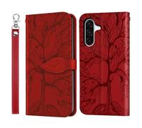 Rostsant Coque pour Samsung Galaxy A57 5G Arbre en Relief Housse en Cuir PU Étui à Fermeture Magnétique Portefeuille Étui à Rabat pour Samsung Galaxy A57 5G Rouge